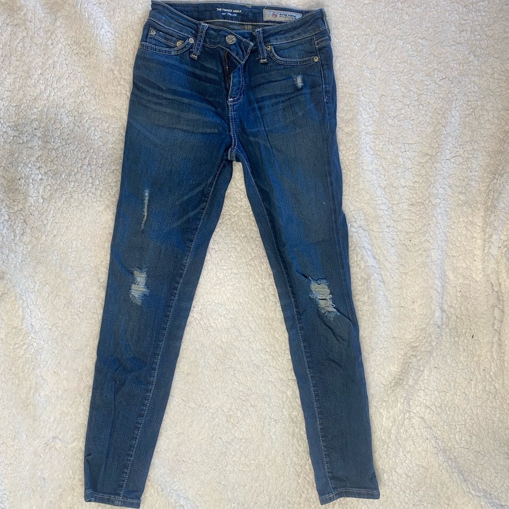 Girls AG distressed skinny jeans, 12